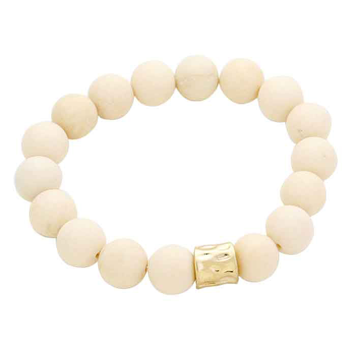 Semi precious stone beaded stretch bracelet
