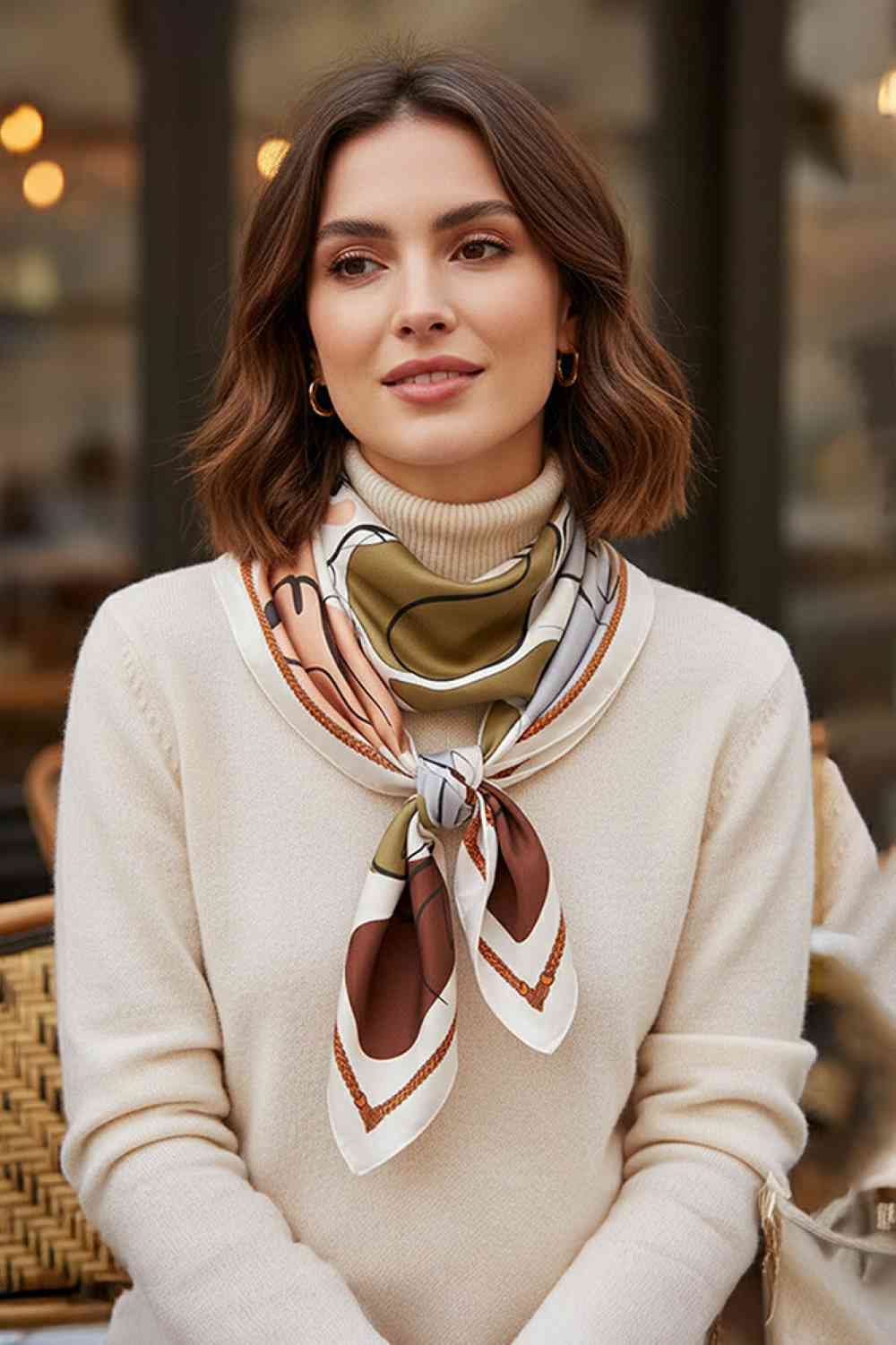 Abstract Line Print Bandana Scarf