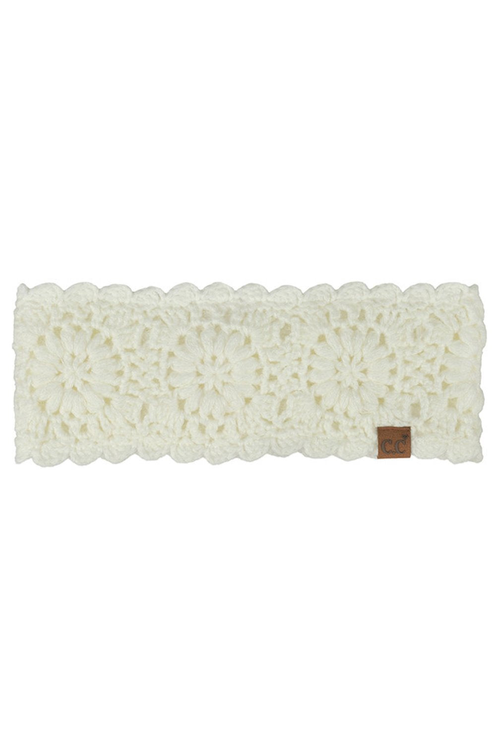 C.C Flower Pattern Crocheted Solid Headwrap