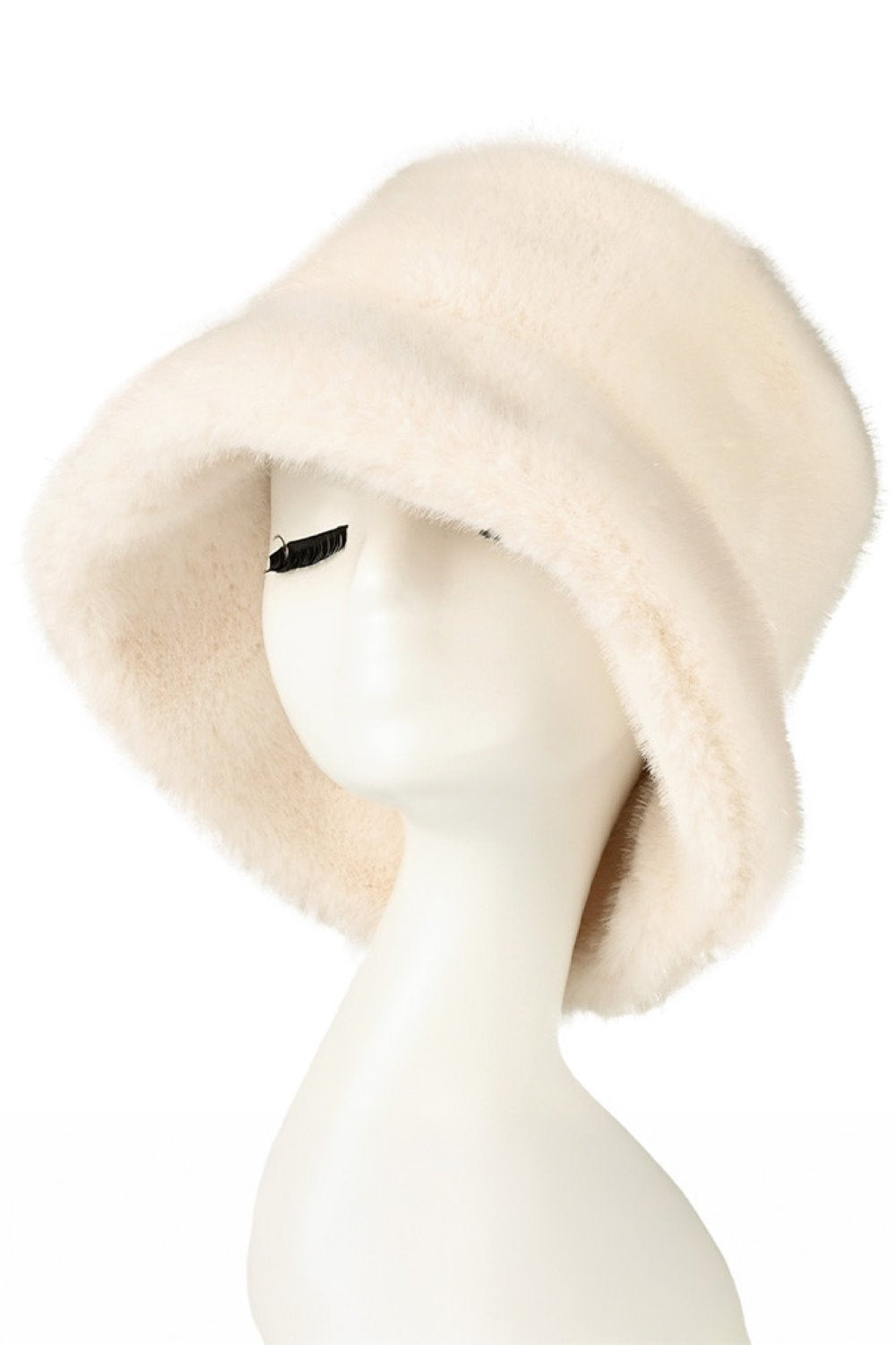 C.C GLITTER Short Fur Solid Winter Bucket Hat