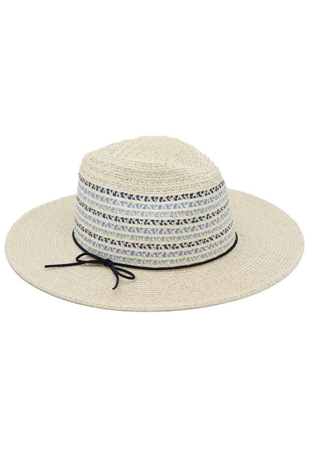 Multicolor Woven Straw with Ribbon Band Fedora Sun Hat