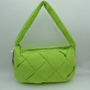 Padded Woven Shoulder Bag with Integrated Wide Strap