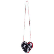 Halloween Skeleton Coffin Beaded Mini Crossbody Bag