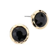 Stylist Round Stone Stud Earrings