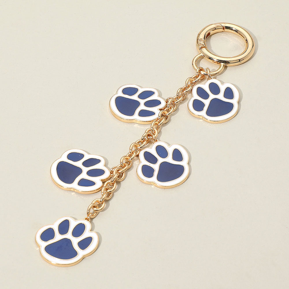 GAME DAY Football Themed Paw Charm Dangle Keychain Bag Charm
