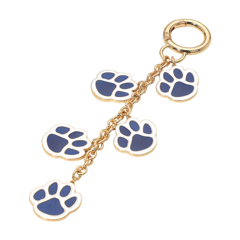 GAME DAY Football Themed Paw Charm Dangle Keychain Bag Charm