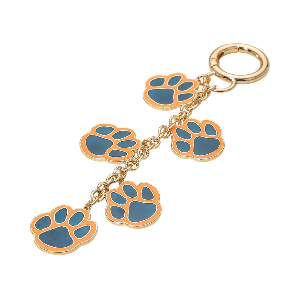 GAME DAY Football Themed Paw Charm Dangle Keychain Bag Charm