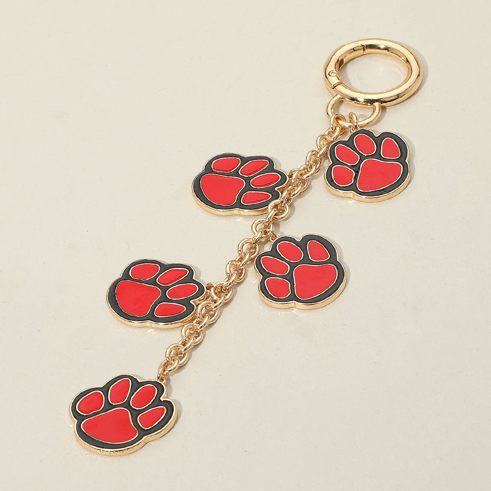 GAME DAY Football Themed Paw Charm Dangle Keychain Bag Charm