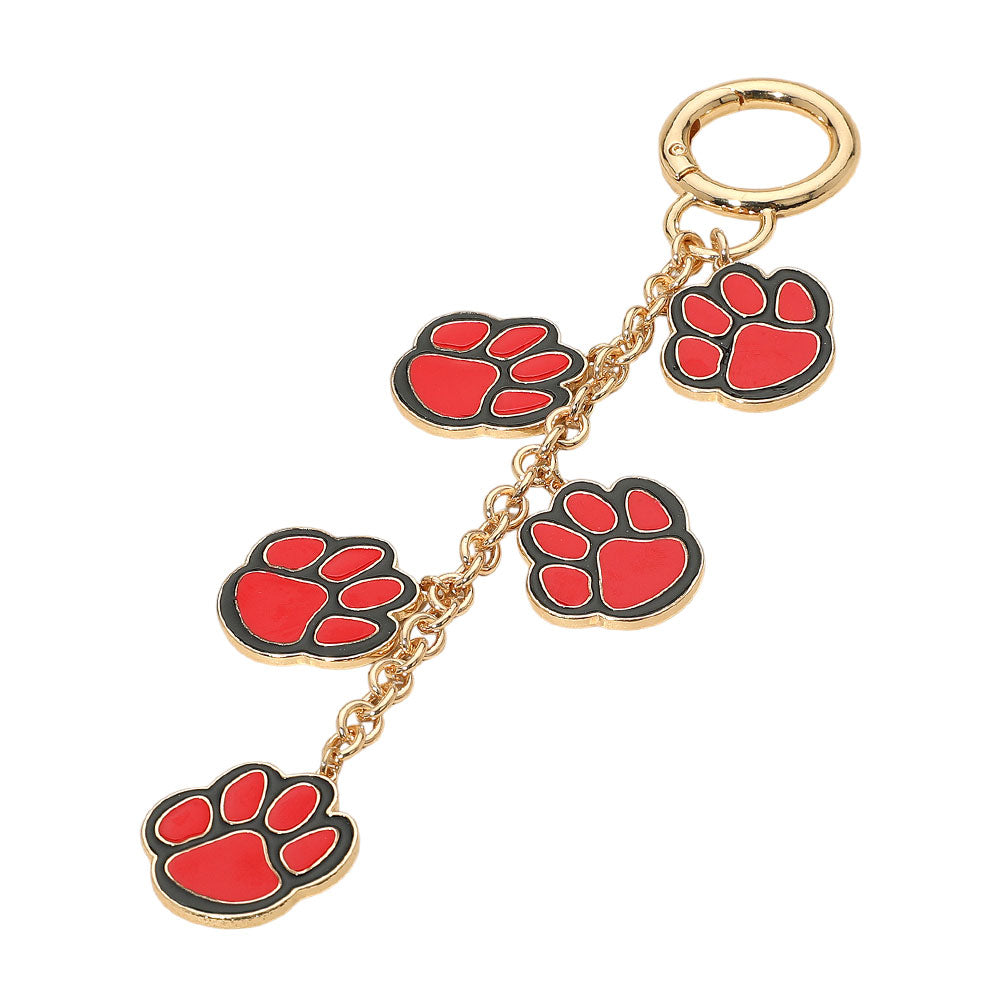 GAME DAY Football Themed Paw Charm Dangle Keychain Bag Charm