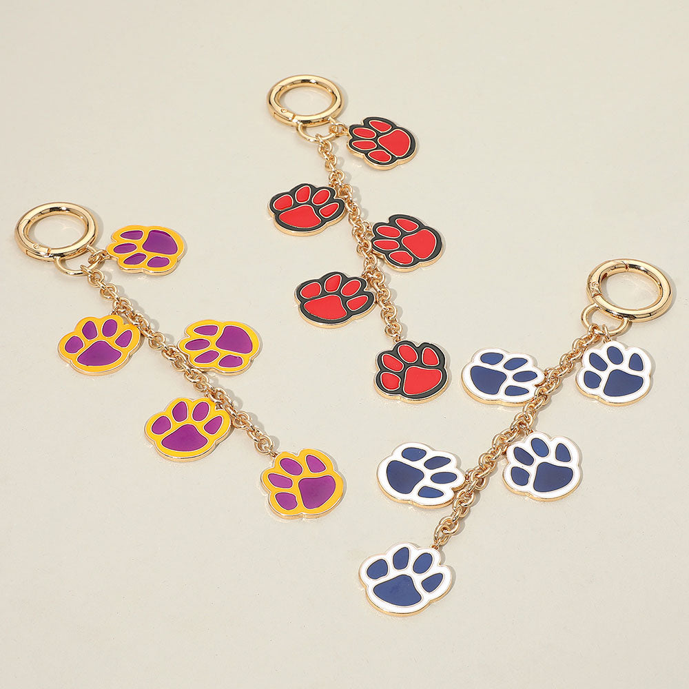 GAME DAY Football Themed Paw Charm Dangle Keychain Bag Charm
