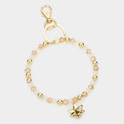 Faceted Beaded Christmas Gift Bow Keychain / Bracelet