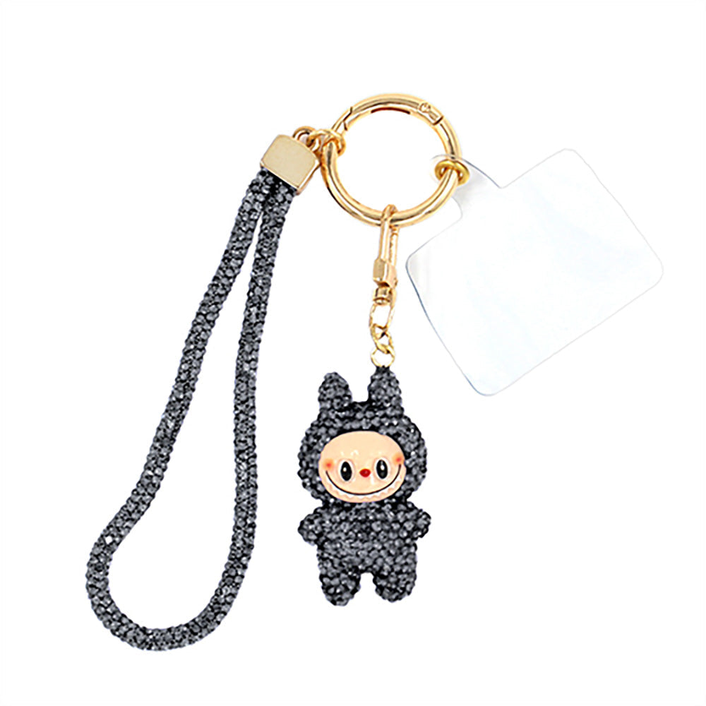 Bling Studded Monster Bunny Figure Phone Strap Keychain Bag Charm