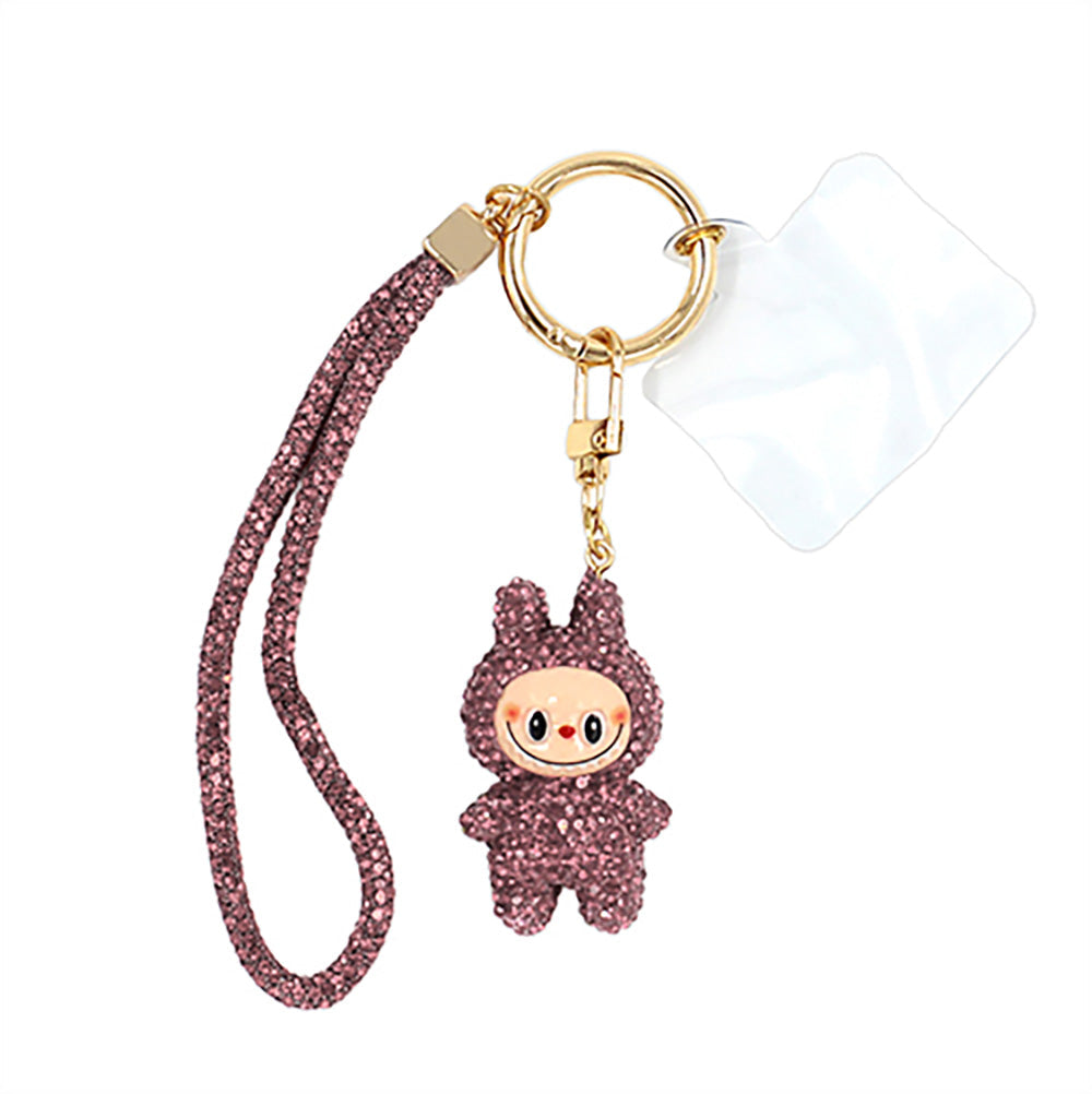Bling Studded Monster Bunny Figure Phone Strap Keychain Bag Charm