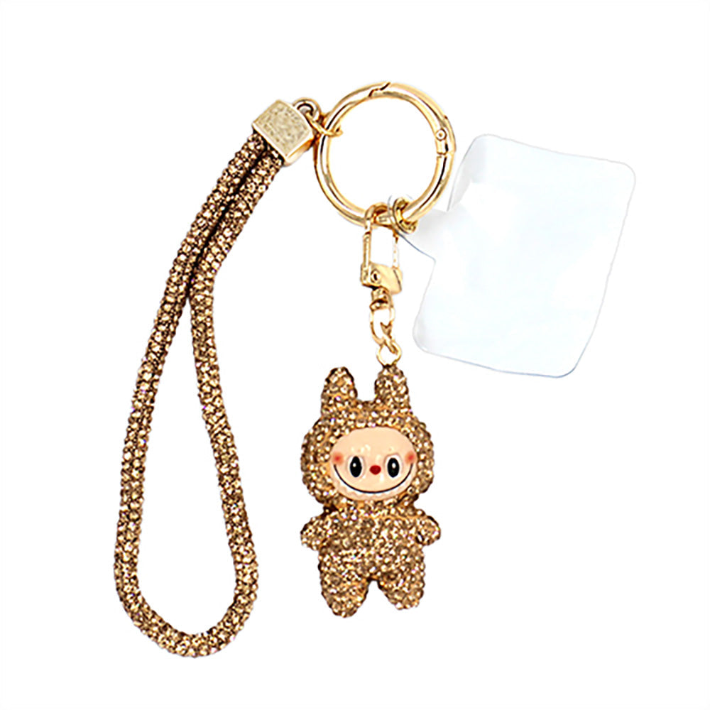 Bling Studded Monster Bunny Figure Phone Strap Keychain Bag Charm