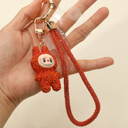 Bling Studded Monster Bunny Figure Phone Strap Keychain Bag Charm
