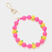 Pineapple Accented Beaded Keychain / Bracelet