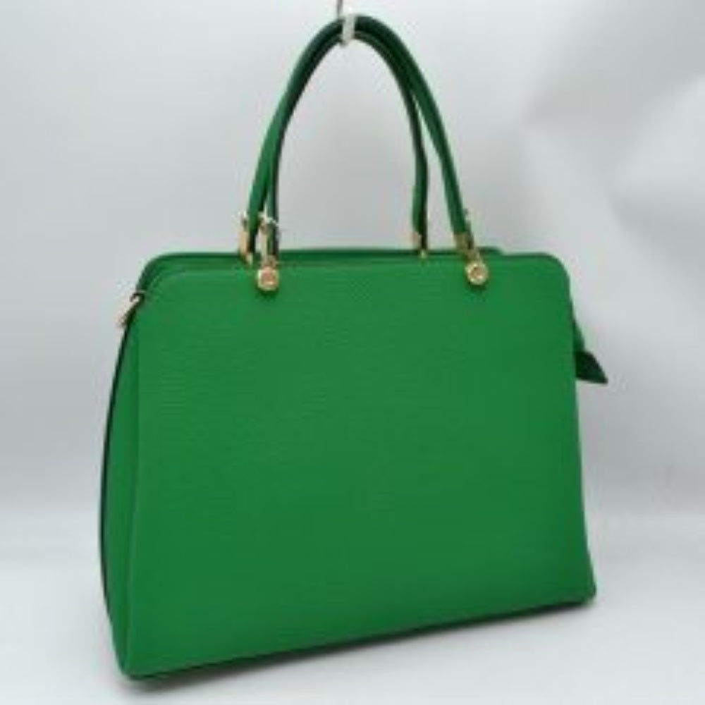 Structured Top Handle Handbag with Zipper Closures