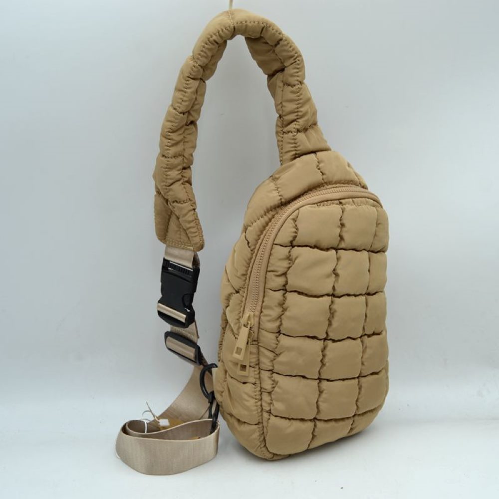 Modern Quilted Puffer Sling Backpack