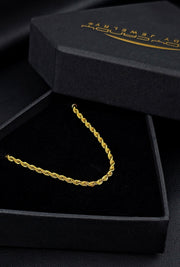 Stainless Steel Gold Tone PVD Rope Chain Layering Necklace
