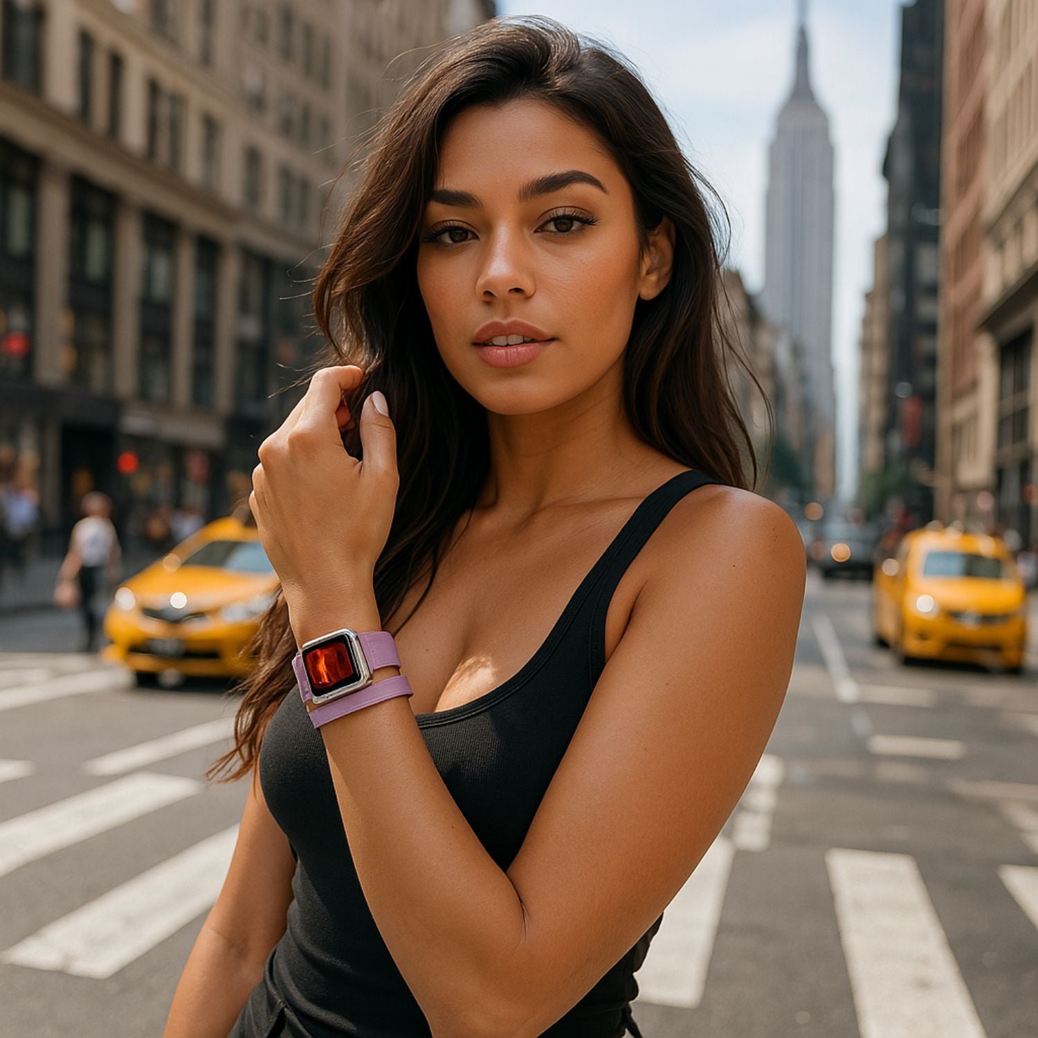 Luxury Double Wrap Grey Leather Apple Watch Band - San Diego