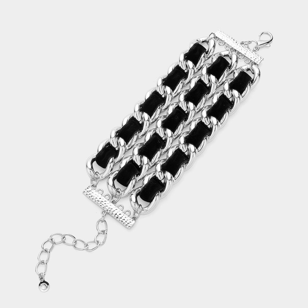 Woven Microfiber Suede Link Bracelet