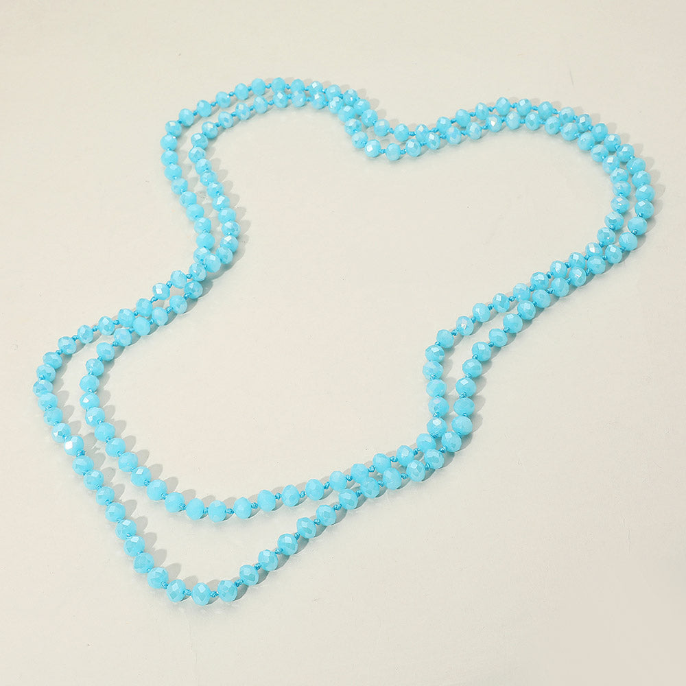 Faceted Beaded Wrap Around Long Necklace