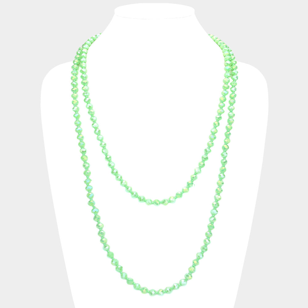 Faceted Beaded Wrap Around Long Necklace