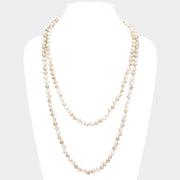 Faceted Beaded Wrap Around Long Necklace
