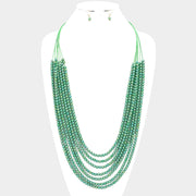 Hologram Beaded Multi Layered Long Necklace