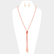Faceted Beaded Y Shaped Necklace