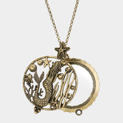 Mermaid Magnifying Glass Pendant Necklace