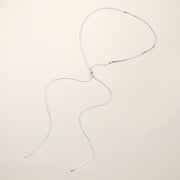 SECRET BOX_Stainless Steel Adjustable Sliding Knot Herringbone Chain Long Necklace
