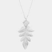 Metal Leaf Pendant Long Necklace
