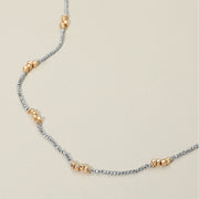 Delicate Two Tone Beaded Long Necklace