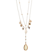 Eternal Afterglow Pearl Seashell Necklace Set