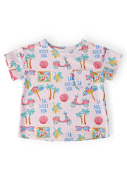 La Dolce Vita Ruffle Pocket Tee