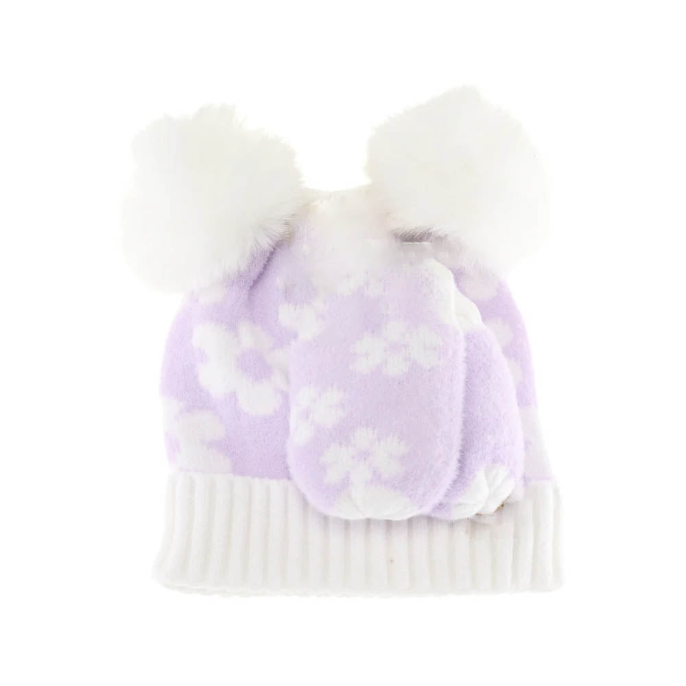 BABY Daisy C.C Pom Pom Beanie and Glove Set