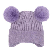 BABY Fur Earflap Double Pom C.C Beanie