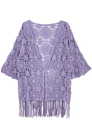 Solid Pattern Crochet Cardigan