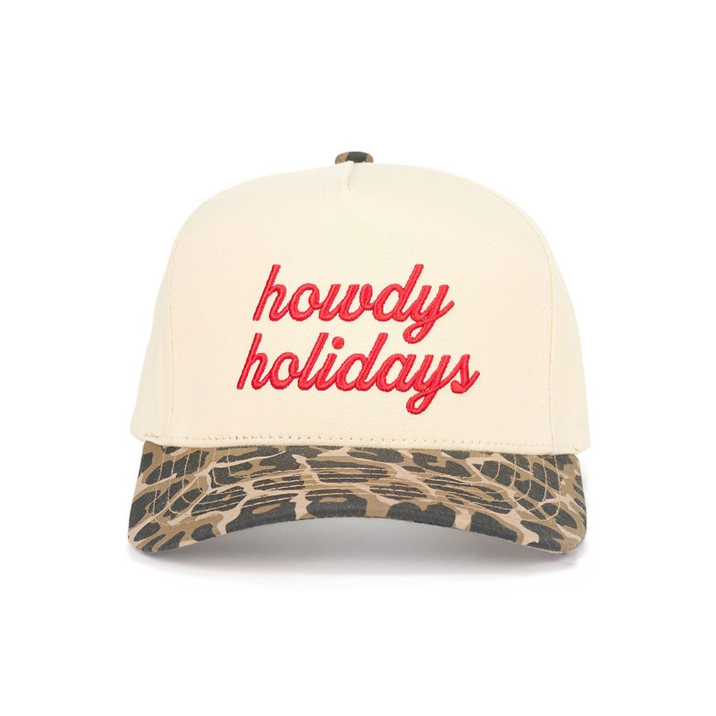 C.C HOWDY HOLIDAYS Letter Embroidered Christmas Theme Trucker Hat Baseball Cap