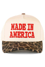 C.C MADE IN AMERICA Letter Leopard Trucker Cap