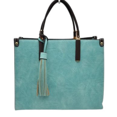 Large Shoulder Vegan Leather Tassel Handbag For Women