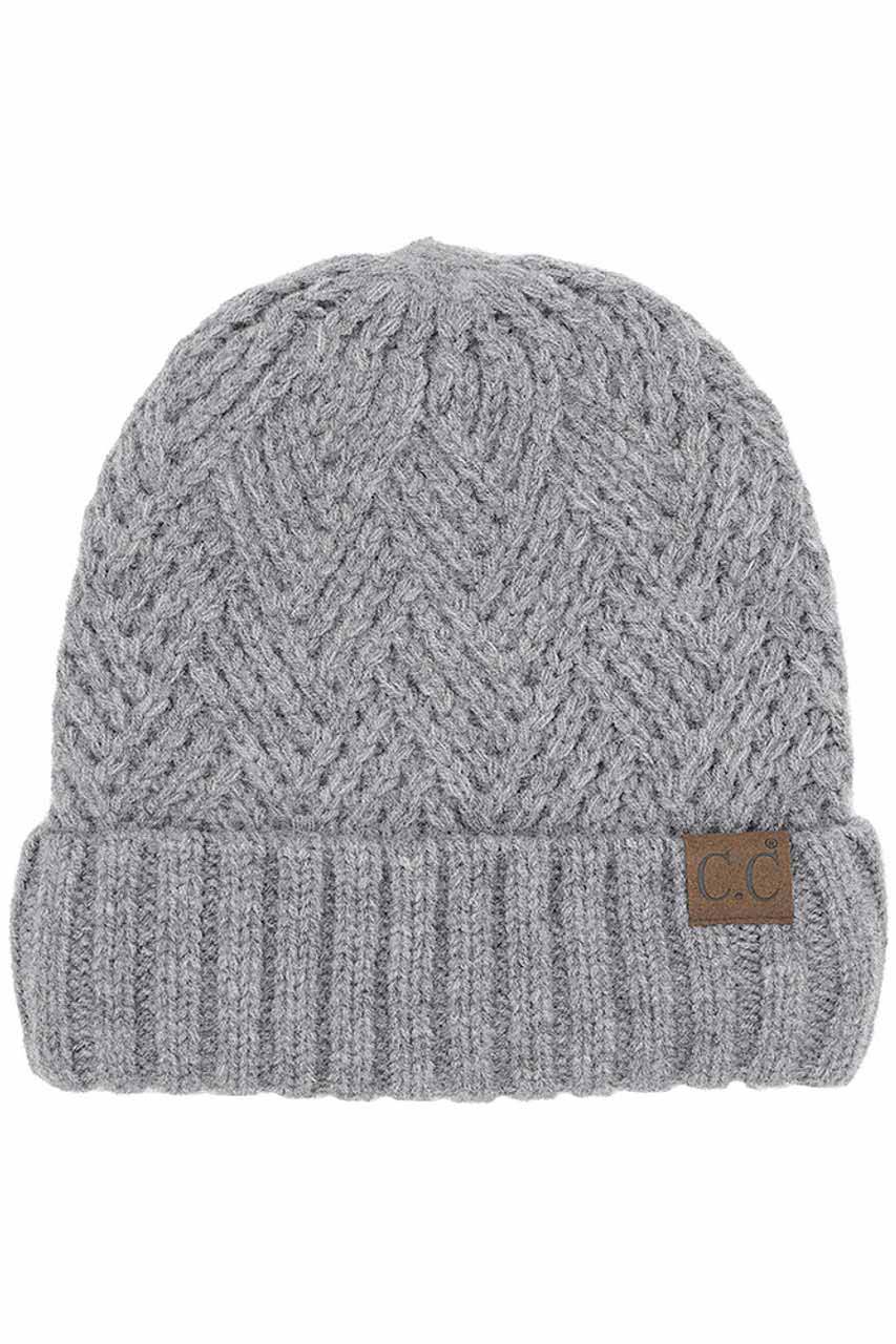 C.C Criss Cross Pattern Cuff Beanie Hats
