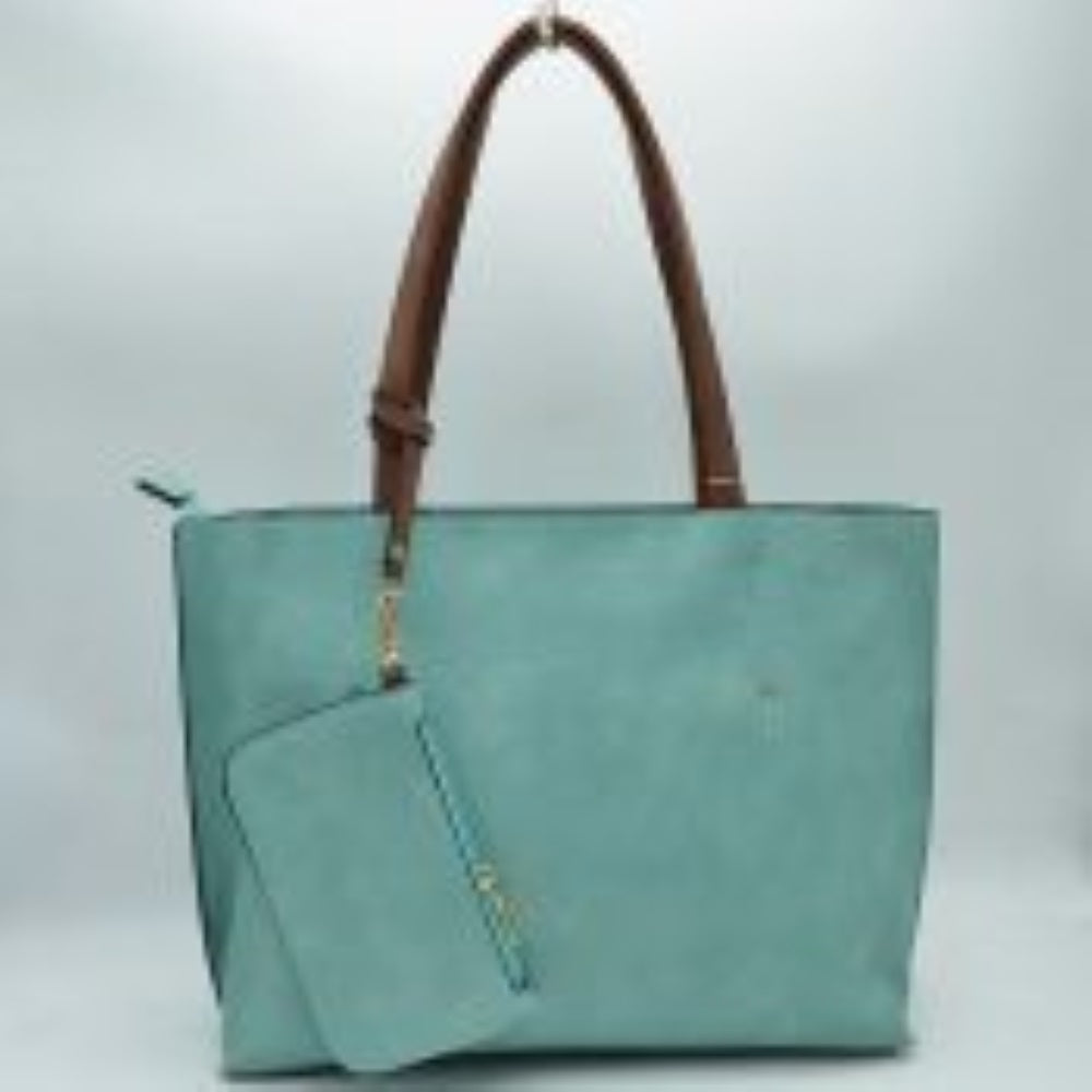 PU Vegan Leather 2 in 1 Tote Crossbody Handbag