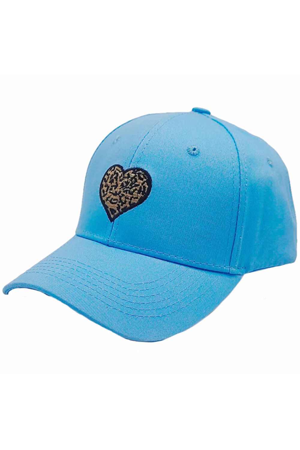 Leopard Pattern Heart Patch Baseball Cap