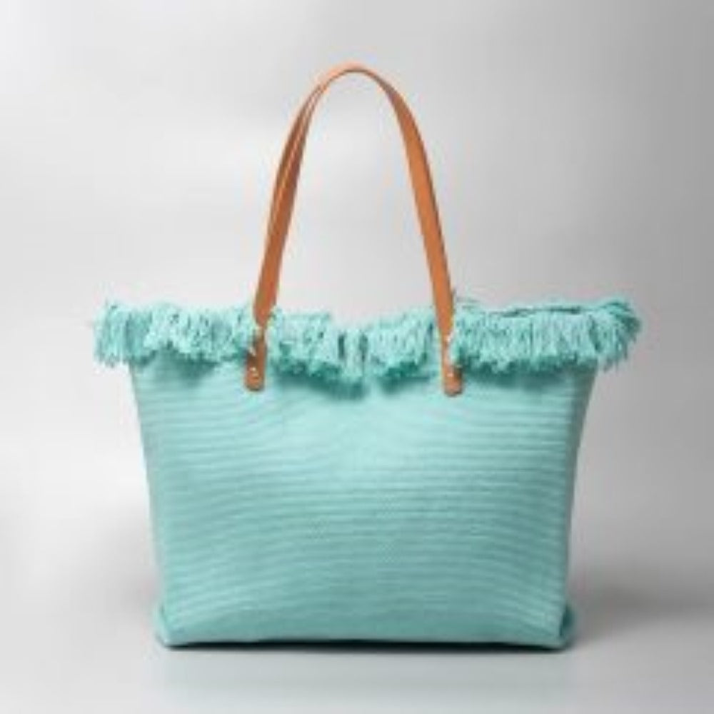 Classic Trapeze Tote Bag with Dual Handles and Ring Detail