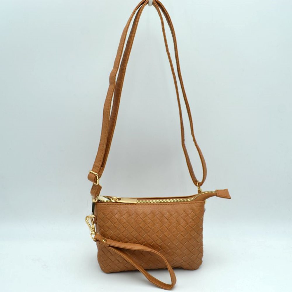 Woven 2-in-1 Crossbody Bag and Wristlet Clutch