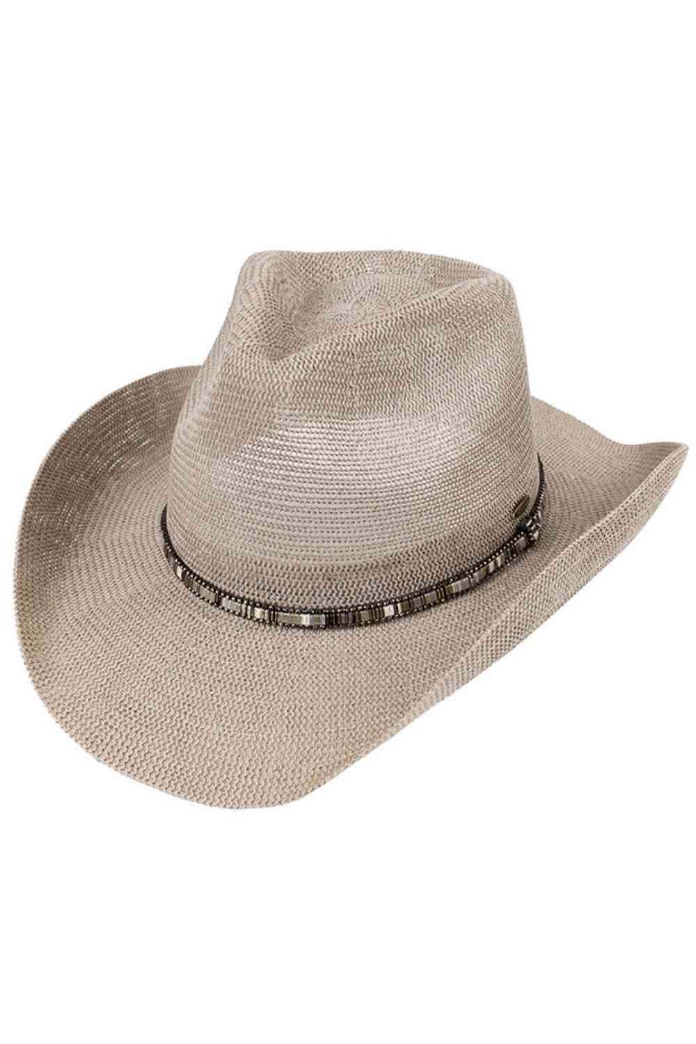 C.C Multi Colored Trim Band Knitted Cowboy Hat
