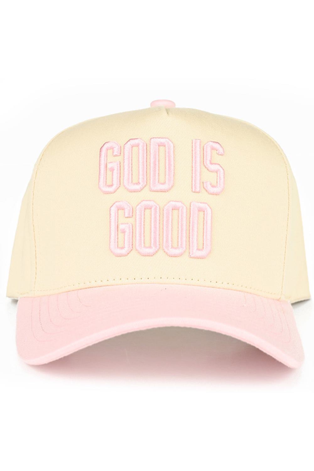 C.C GOD IS GOOD Embroidered Letter Two Tone Trucker Hat