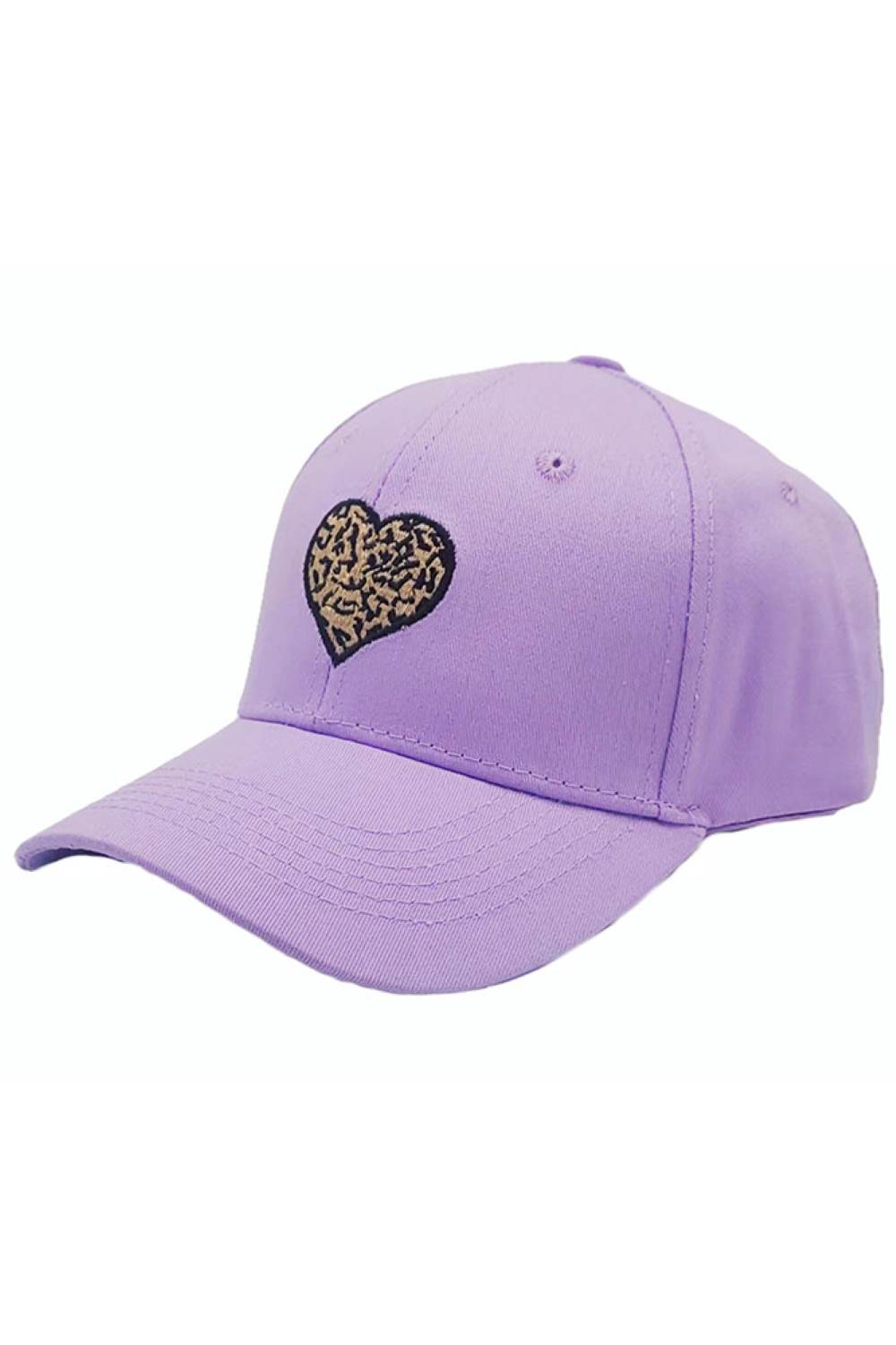 Leopard Pattern Heart Patch Baseball Cap